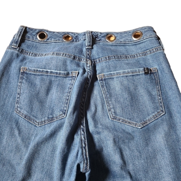 Buffalo David Bitton rivets blue girlfriend high Rise relaxed  jeans UNIQUE - Picture 3 of 10